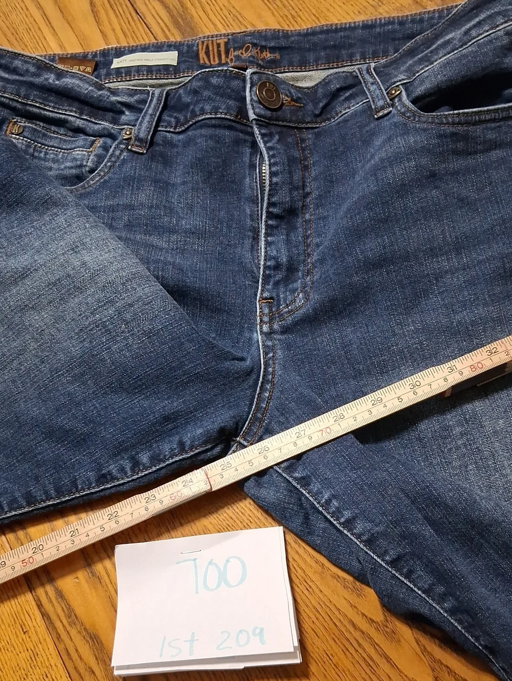 KUT FROM THE KLOTH Jeans Womens 10 BLUE Katy Ankle Straight Leg Preowned Denim